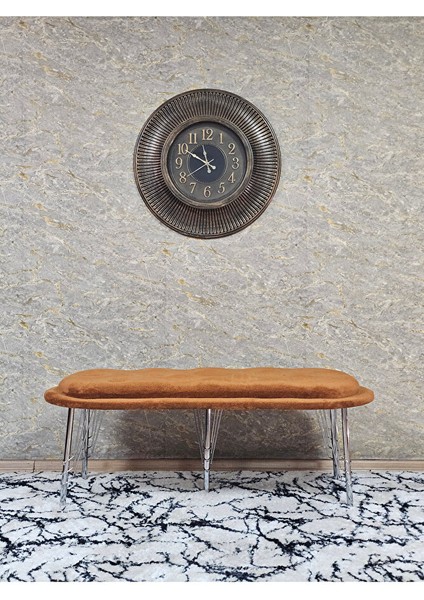Ufo Oturak Bench - Krom Kaplama Telli Ayak - Oturak - Bench - Puf - Yatak Ucu Pufu Turuncu Renk 100 x 50 Boyut/ebat modelleri