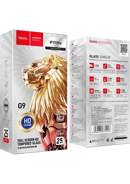 Hoco iPhone 15 Pro Full Hd Tempered Kırılmaz Cam Ekran Koruyucu 25 Adet SET-(5775) - A731H991-M78 fırsatları