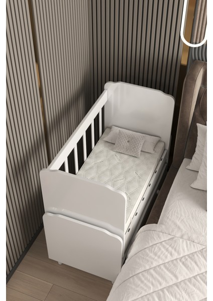 Yıldız YATAK HEDİYELİ Sallanır Sabitlenir Anne Yanı Çekmeceli Beşik modelleri