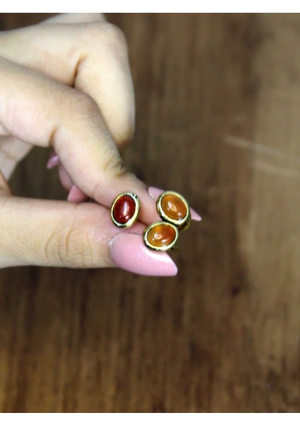 Doğal Taş Akik Oval Üçlü Doğal Taşlı Antik Model Kadın Ayarlanabillir Yüzük EUY76A modelleri