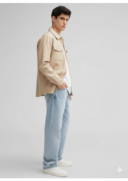 Deri Çift Cepli Gömlek