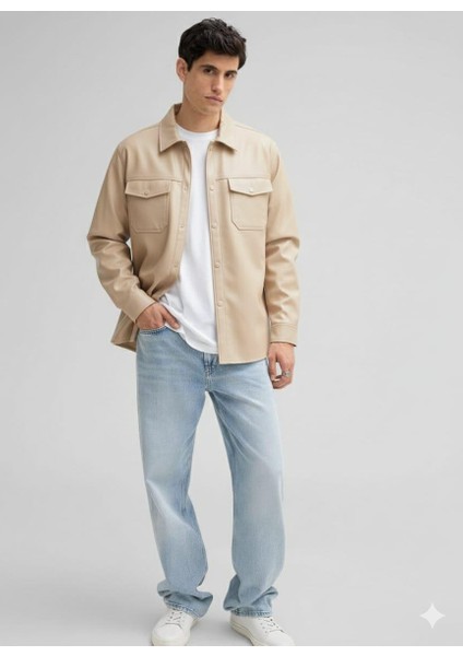 Deri Çift Cepli Gömlek modelleri