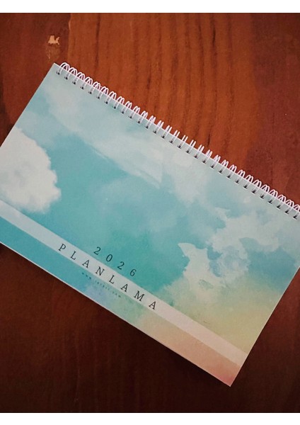 Masaüstü Spiralli Sümen - Turkuaz Kapak, Siyah Beyaz Iç Baskılı Defter