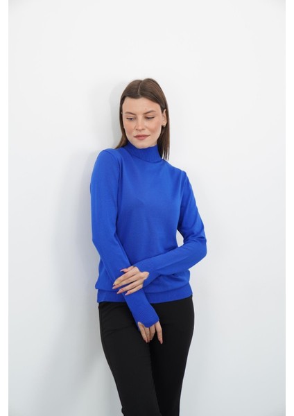 Yarım Balıkçı Yaka Triko-Saks