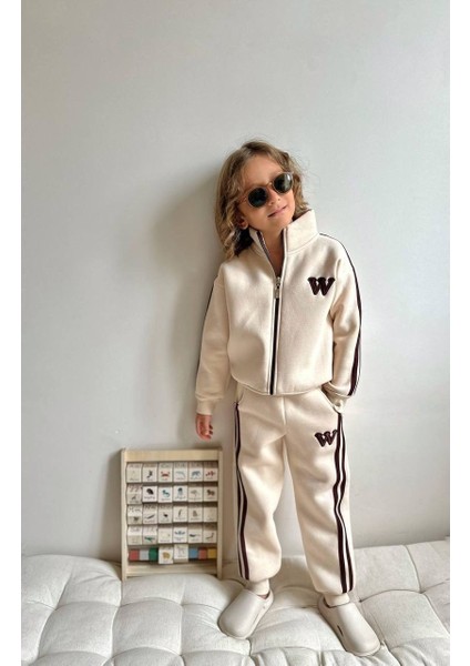 Erkek Çocuk W Şeritli Fermuarlı Sweatshirt Kışlık Takım fiyatları