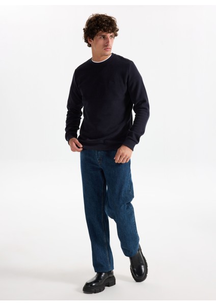 Yuvarlak Yaka Lacivert Erkek Sweatshırt 261 Lcm 241063 Newdwade Lacivert modelleri