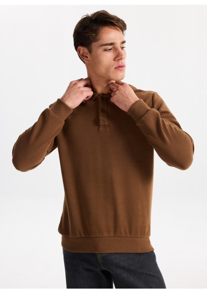 Polo Yaka Taba Erkek Sweatshırt 261 Lcm 241067 Newblend Taba modelleri