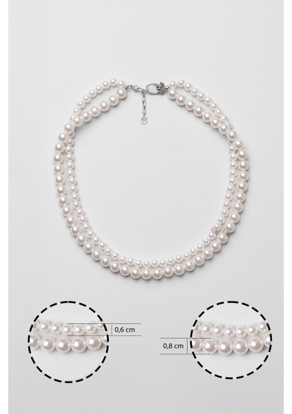 Ivory 18 Ayar Beyaz Altın Kaplama 43 cm Gümüş Inci Kolye fiyatları