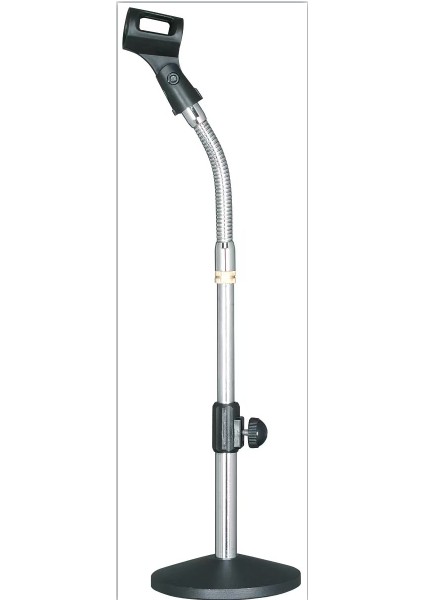 Tablalı Spiralli Kürsü Tipi Mikrofon Standı - Kısa Mikrofon Sehpası