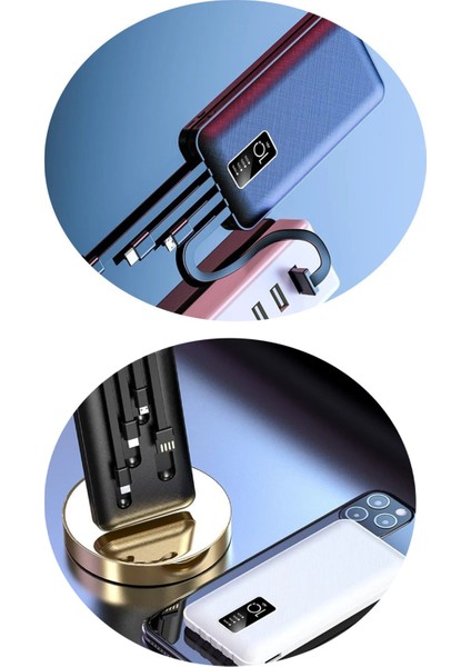20.000 Mah Kendinden Kablolu Powerbank Hızlı Şarj Telefon Standlı Göstergeli Taşınabilir Şarj Cihazı indirimleri