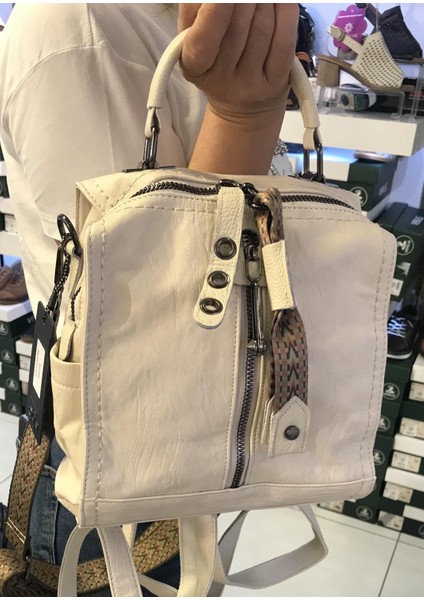 25YG536 Kadın Deri Fonsyonel Sırt Kol ve Omuz Çantası