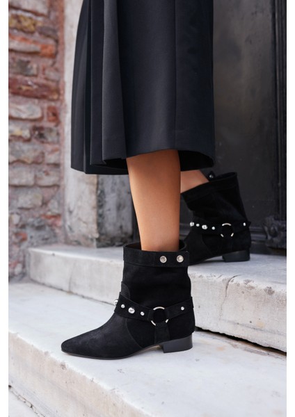 Matic Kadin Siyah Gercek Deri Suet Bot fiyatları