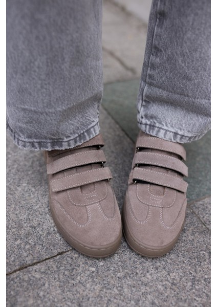 Jolanta Kadn Vizon Gercek Suet Cırtlı Sneaker