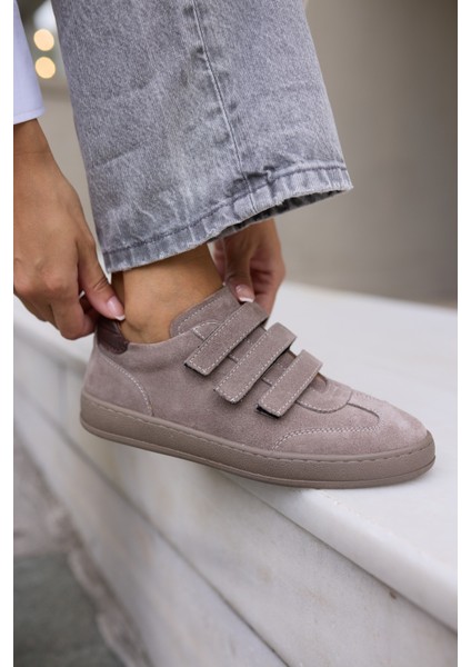 Jolanta Kadn Vizon Gercek Suet Cırtlı Sneaker