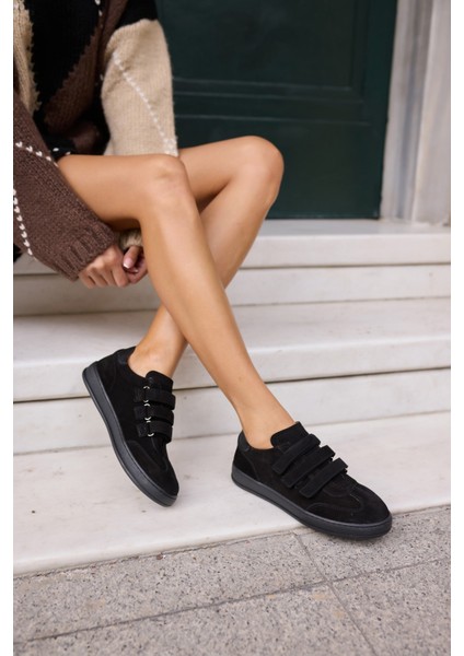 Jolanta Kadn Vizon Gercek Suet Cırtlı Sneaker