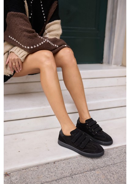 Jolanta Kadn Vizon Gercek Suet Cırtlı Sneaker modelleri