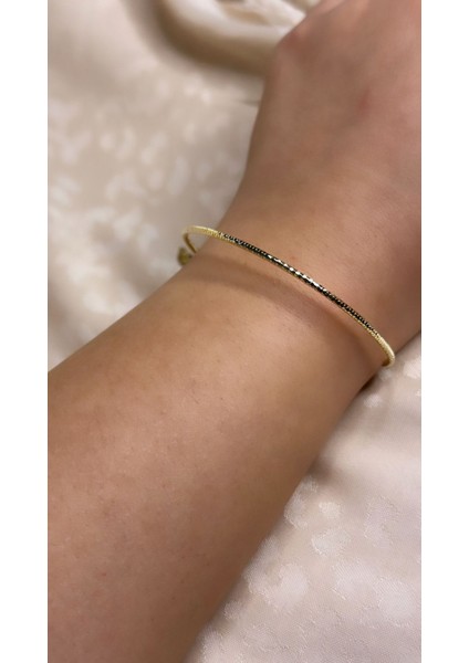 14 Ayar Altın Kaplama Renginde Ince Şerit Ayarlanabilir Model