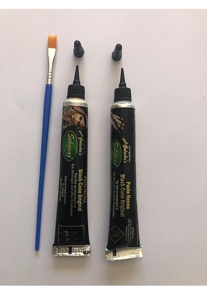 Desen 2 Tüp Kına ve Fırça Geçici Dövme Seti Hint Kınasıyla Dövme Yapma modelleri