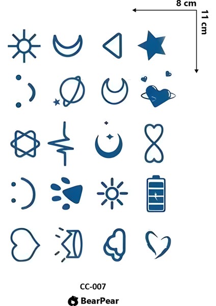 1 Ay Kalıcı Karışık Figürlü Minimal Dövme El Parmak Bilek Geçici Dövme fiyatları