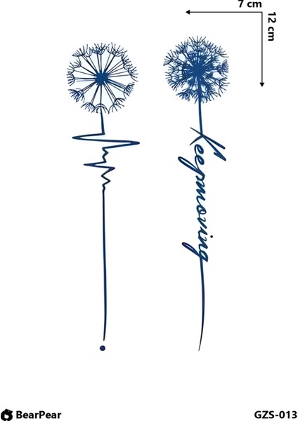 1 Ay Kalıcı Karahindiba Polen Dövmesi Yazılı Minimal Tattoo fiyatları