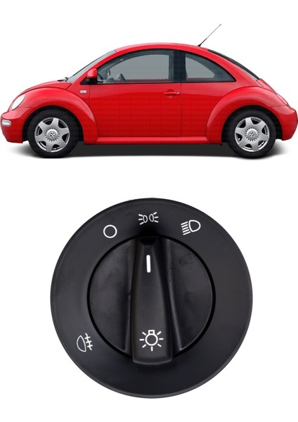 Vw Volkswagen Beetle 1999-2010 Uyumlu Far Açma Düğmesi Anahtarı Tek Arka Sisli 1C0941531
