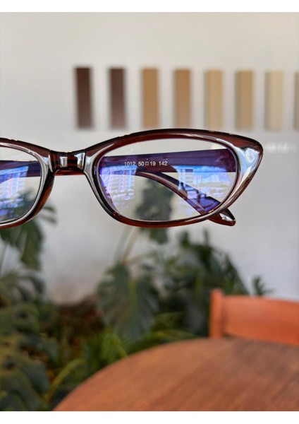 Aventino Kahverengi Cat Eye Küçük Çekik Minik Retro Mavi Işık Korumalı Gözlük Gözlüğü fırsatları