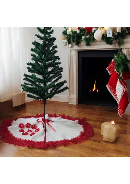 Yılbaşı Çam Ağacı Altı Örtüsü, Çam Ağacı Ayak Halısı Örtüsü, Kırmızı Renk, Peluş, 85 cm fiyatları