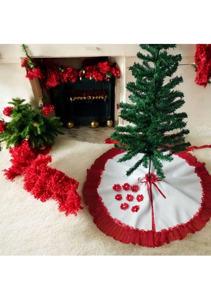 Yılbaşı Çam Ağacı Altı Örtüsü, Çam Ağacı Ayak Halısı Örtüsü, Kırmızı Renk, Peluş, 85 cm fırsatları