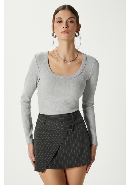 Kadın Anita Tok Doku Pamuklu Fittili Grimelanj Basic Bluz fiyatları