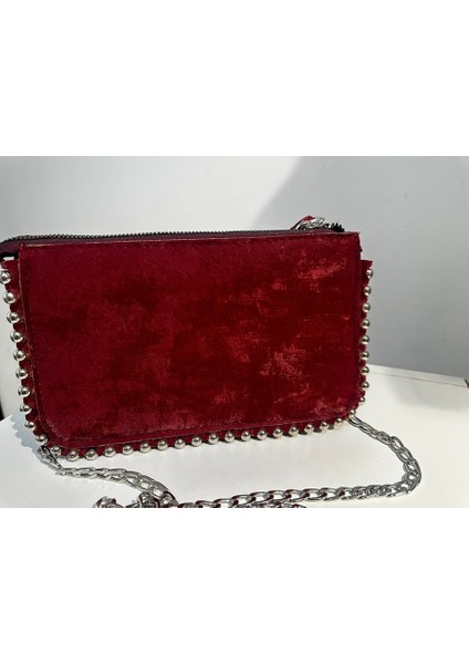 Bordo Kadife Çanta
