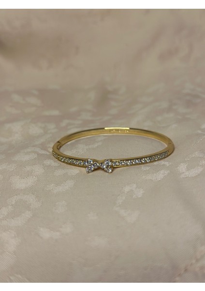 14 Ayar Altın Kaplama Renginde Fiyonk Zirkon Taşlı Kelepçe Model