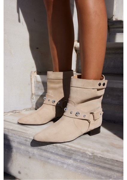 Matic Kadin Siyah Gercek Deri Suet Bot