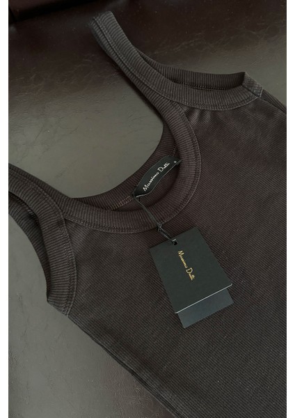 Marka Askılı Kaşkorse Atlet- Kahverengi