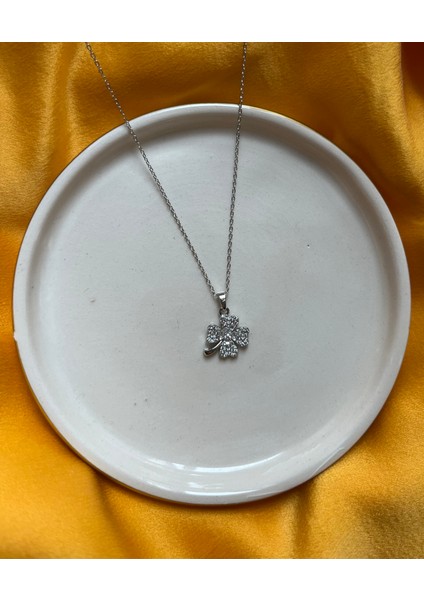 316L Çelik Yonca Kolye Çelik Kadın Kolye Taşlı Dört Yapraklı Şans Kolyesi, Gümüş Renk Çelik Kolye, 316L Çelik Kolye, Gümüş Renk Kolye, Yonca Kolye, Taşlı Kolye, Şans Kolyesi, Dört Yapraklı Kolye