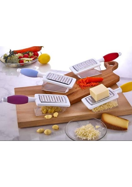 Hazneli Rende Saplı Çift Yönlü Sarımsak Peynir Meyve Sebze El Rendesi Royaleks FR-166 modelleri