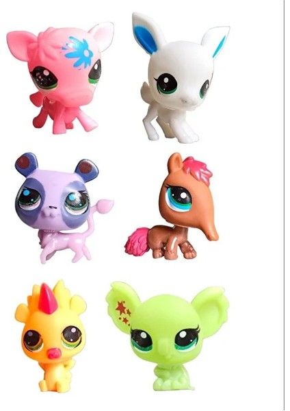 6' Lı Miniş Oyuncaklar Sevimli Miniş Oyuncak Ailesi Figür Hayvanlar