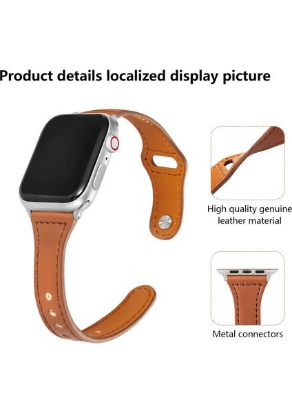 Kalebol Apple Watch 10 46MM/ULTRA 2/ultra 49MM/9 8 7 45MM/SE (2023) Se (2022) Se 6 5 4 44MM/3 2 1 42MM Saat Kayışı, Küçük Toka - Kayısı (Yurt Dışından) modelleri