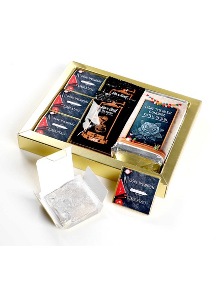 Öğretmenimin Çikolatası - Öğretmenler Günü Hediyesi (Dubai Çikolatası - Türk Kahvesi - Çifte Kavrulmuş Lokum)