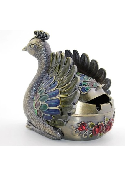 Metal Tavuskuşu Figürü Küllük