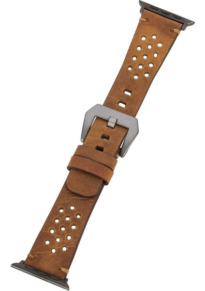 Apple Watch Uyumlu Deri Kordon Vigo 42-44-45MM G19 Taba modelleri