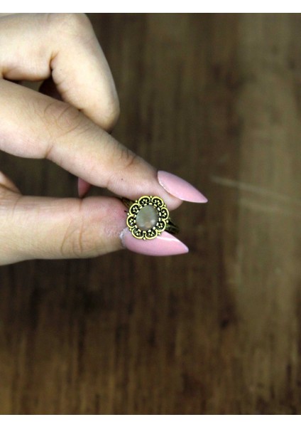 Doğal Taş Labradorit Doğal Taşlı Antik Model Kadın Ayarlanabillir Yüzük EUY77LBT modelleri