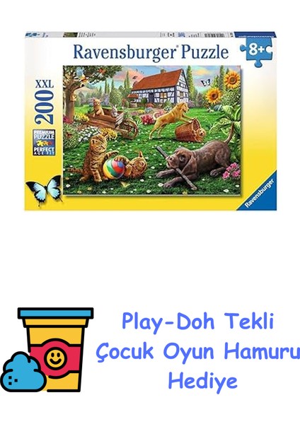 - 200 Parça Puzzle Bahçede (128280) + Play-Doh Oyun Hamuru