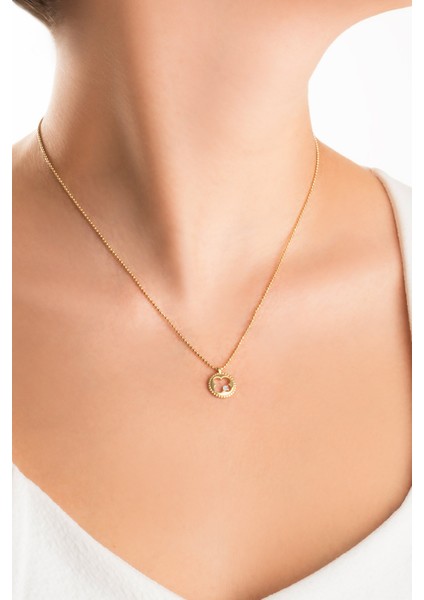 Şans Yoncası 18 Ayar Sarı Altın Kaplama 44 cm Gümüş Kolye fiyatları