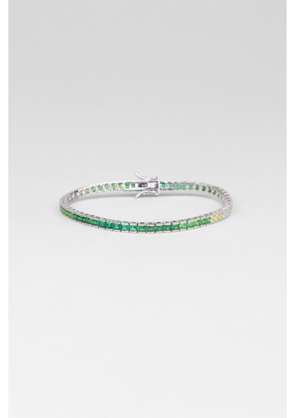 Arianna 18 Ayar Beyaz Altın Kaplama Gümüş Su Yolu Bileklik