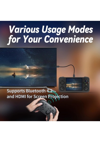 RG35XX H El Oyun Konsolu, 3.5 '' IPS Ekran Retro Video Oyunları Konsolu, Dahili 64+128G Tf Kart 10000+OYUNLAR, Destek 5g Wifi Bluetooth HDMI Tv Çıkışı fırsatları
