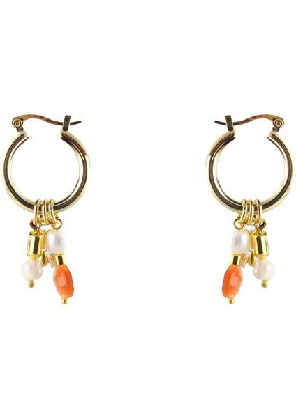Turuncu - Altın Küpe Mae Earrings