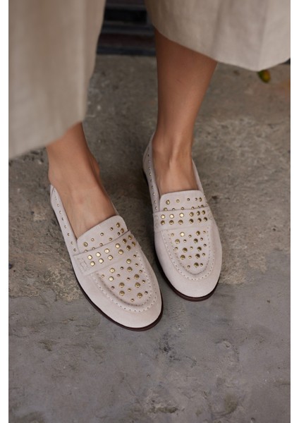 Samula Kadın Bej Suet Loafer Ayakkabı fiyatları