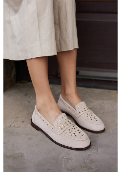 Samula Kadın Bej Suet Loafer Ayakkabı fırsatları