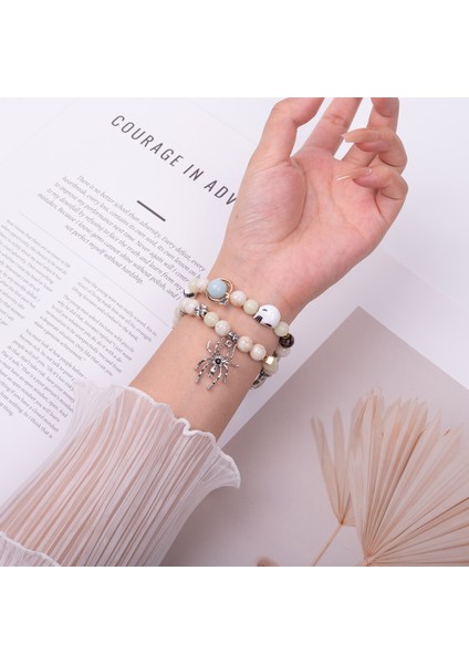 Apple Watch Series 10 Ultra 9 8 7 Se 6 5 4 3 2 1 46MM 49MM 45MM 44MM 42MM Için Örümcekli Kolye Ucuyla Parlayan Kayış - Yeşil Işık + Gümüş (Yurt Dışından) modelleri