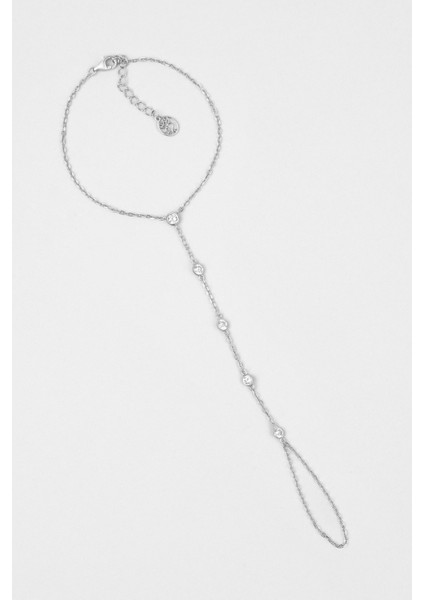 Mira 18 Ayar Beyaz Altın Kaplama 22 cm Gümüş Şahmeran